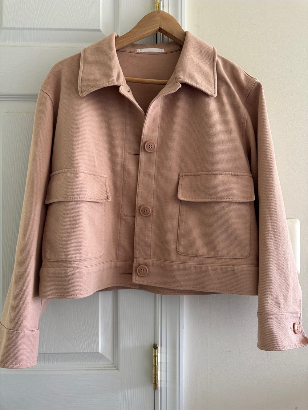 Uniqlo Blush Pink Cropped Utility Jacket